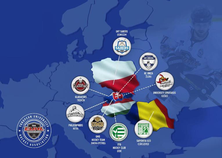 European University Hockey League map