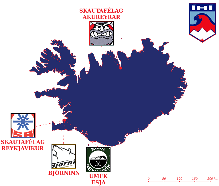 Icelandic Hockey League map