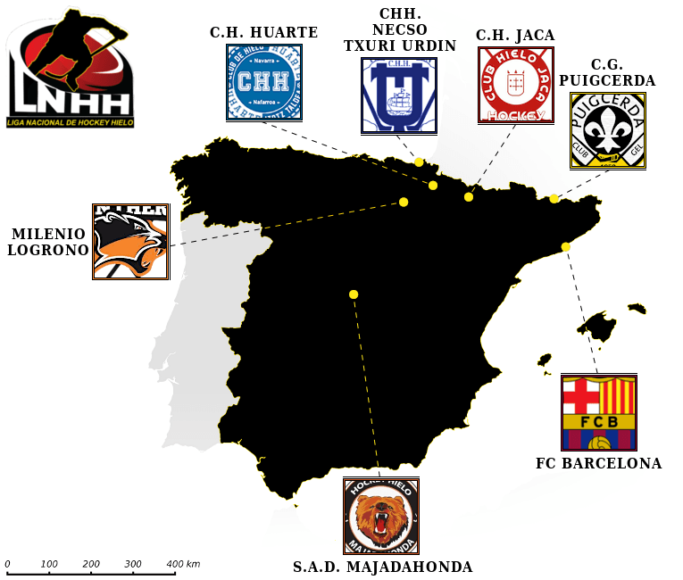 Liga Nacional Hockey Hielo - Loterias map
