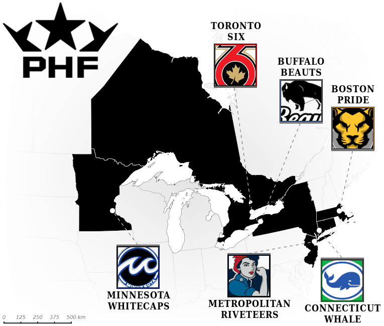 Premier Hockey Federation map