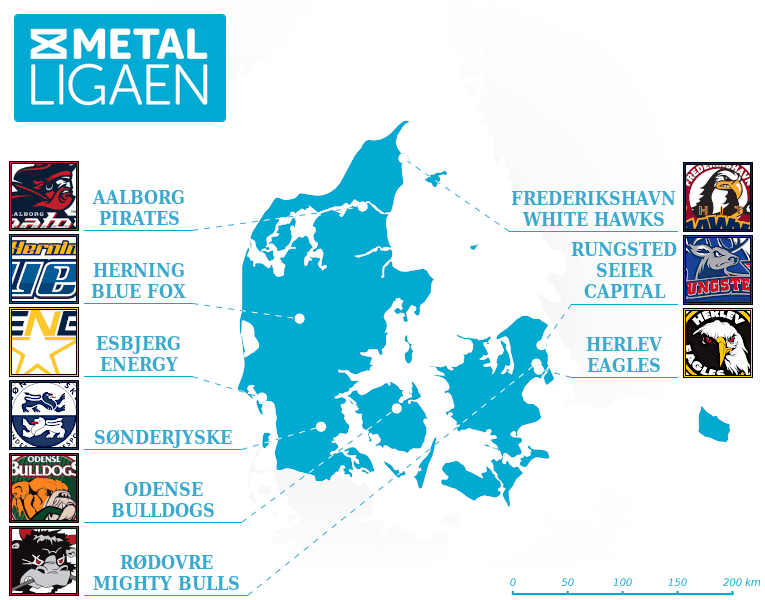 Metal Ligaen map