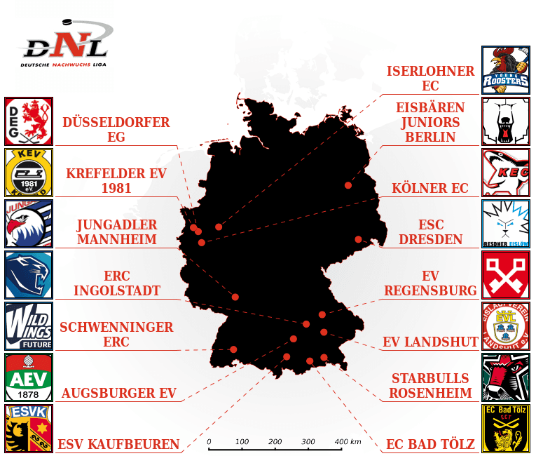 Deutsche Nachwuchs Liga map